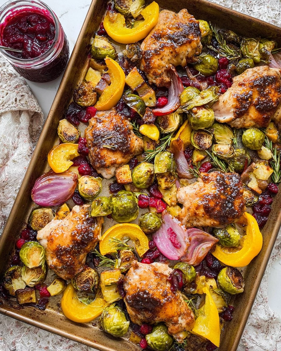 Cranberry Balsamic Chicken Sheet Pan Meal with Veggies