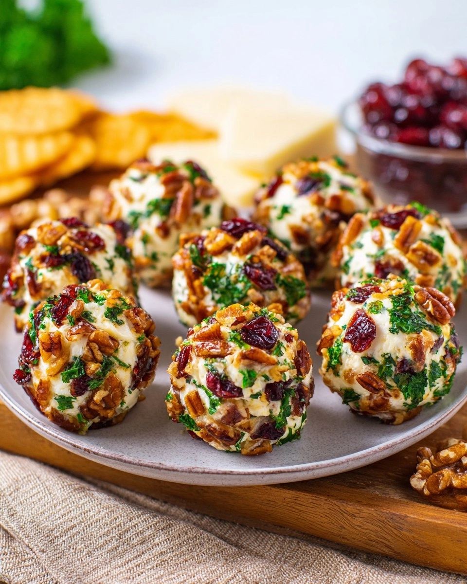 Easy Cranberry Pecan Mini Cheese Balls