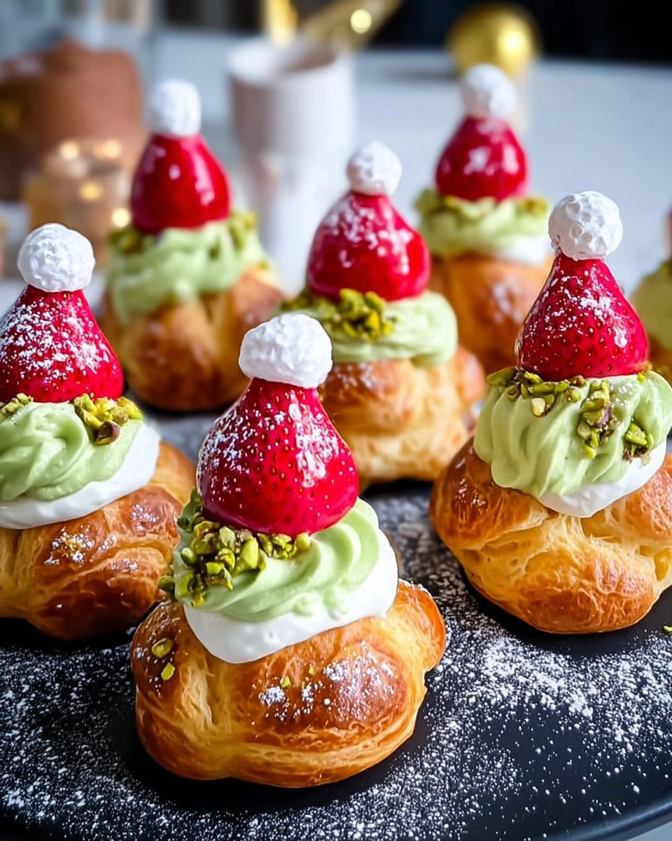 Irresistible Christmas Puffs with Creamy Pistachio Delight