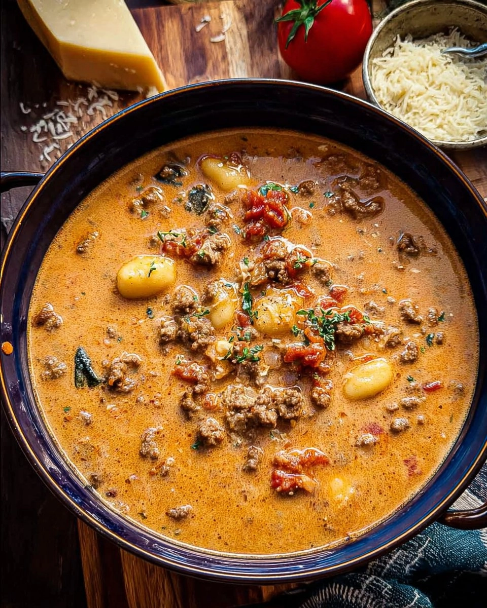 One Pot Tuscan Sausage Gnocchi Soup