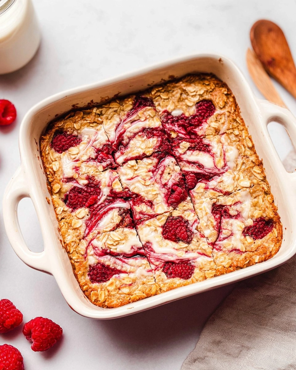 Raspberry Cottage Cheese Baked Oatmeal