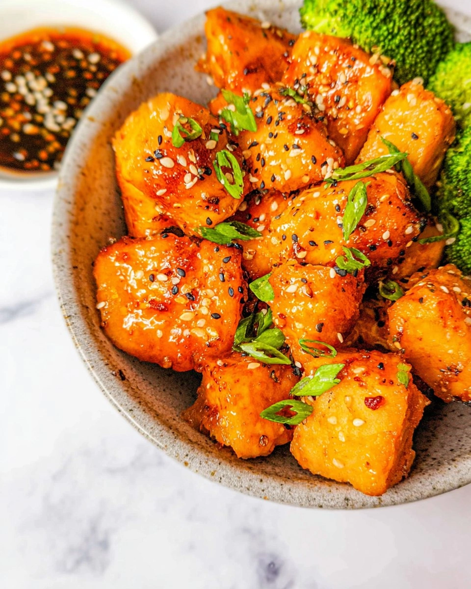 Air Fryer Honey Garlic Salmon Bites