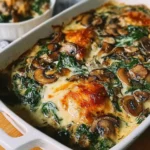 Chicken-Spinach-Mushroom-Low-Carb-Oven-Dish-Recipe