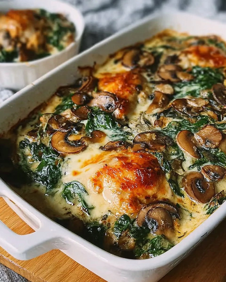 Chicken-Spinach-Mushroom-Low-Carb-Oven-Dish-Recipe