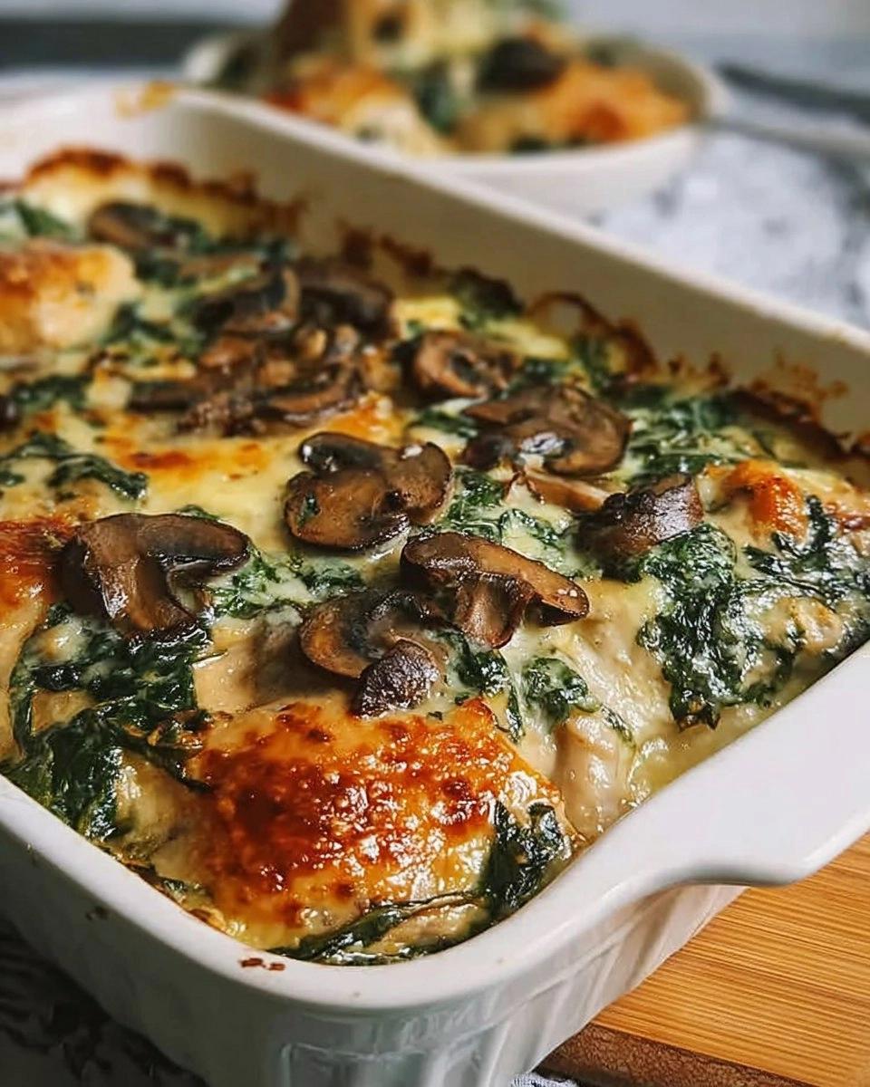 Chicken Spinach Mushroom Low Carb Oven Dish