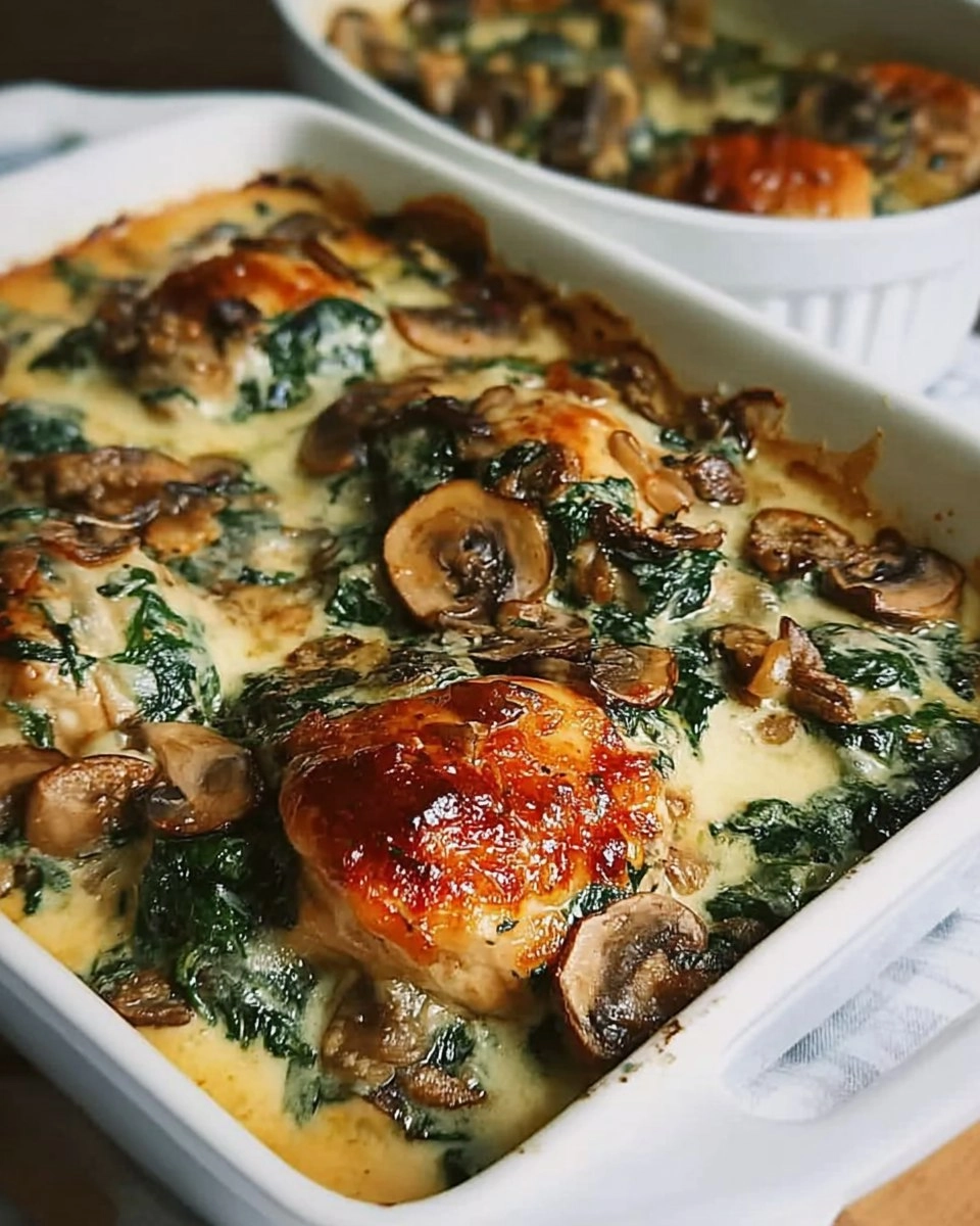 Chicken Spinach Mushroom Low Carb Oven Dish