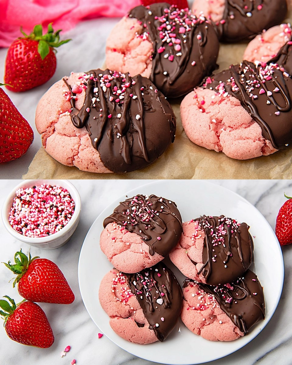 Chocolate Covered Strawberry Cookies Perfect For Your Sweetheart