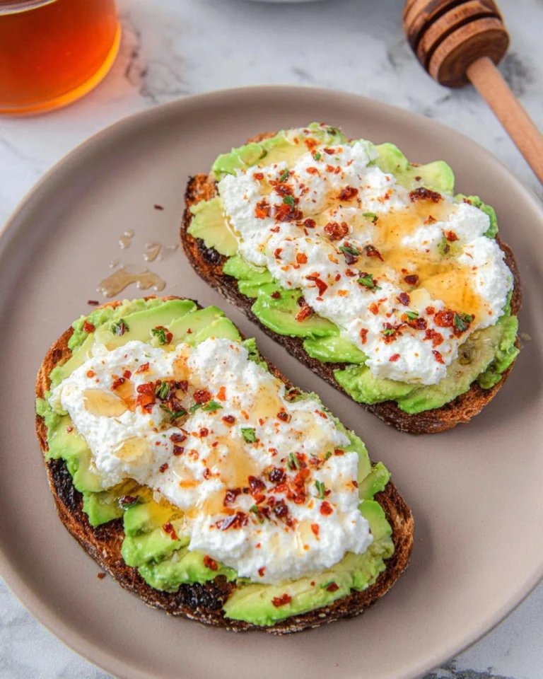 Cottage-Cheese-Toast-With-Avocado-and-Hot-Honey-Recipe