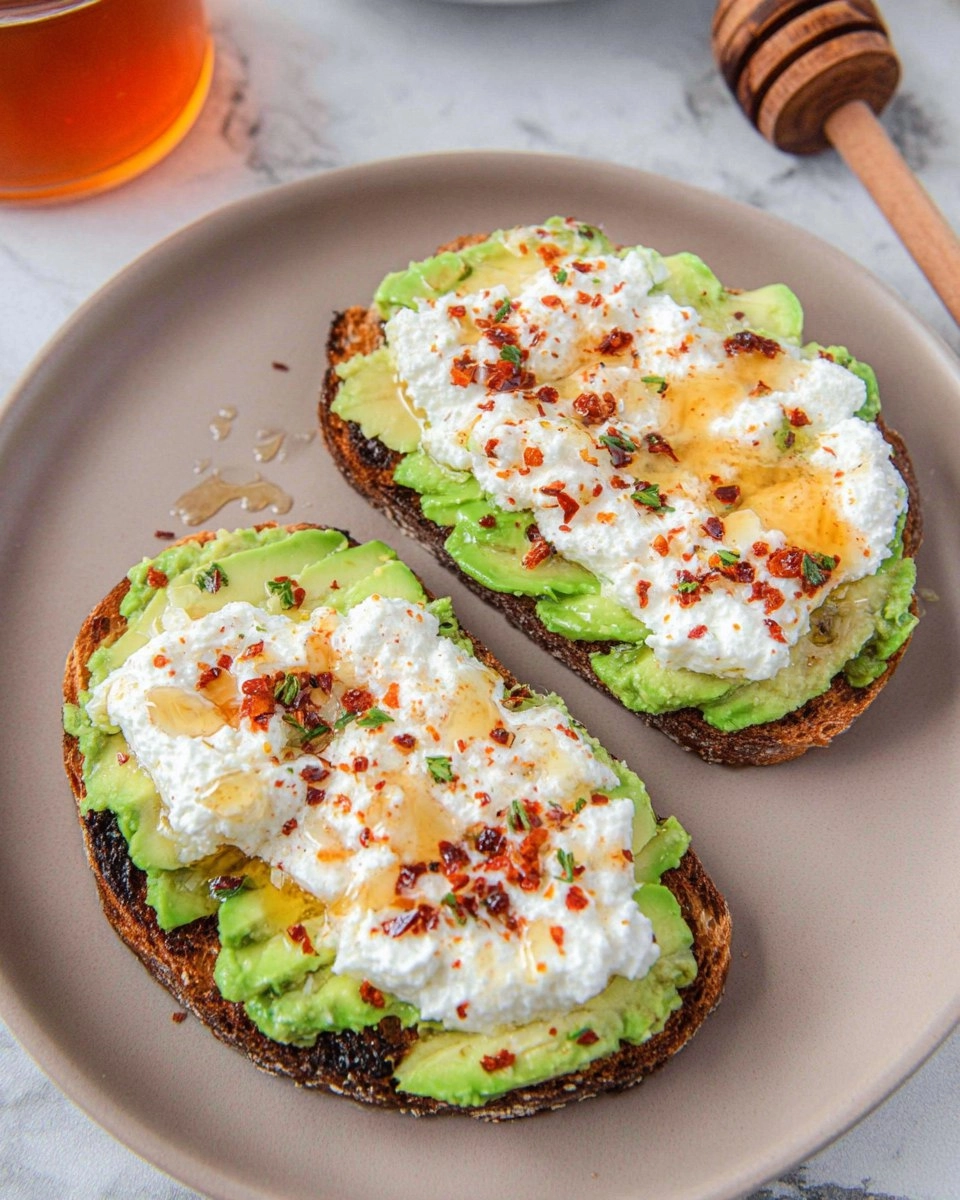 Cottage-Cheese-Toast-With-Avocado-and-Hot-Honey-Recipe