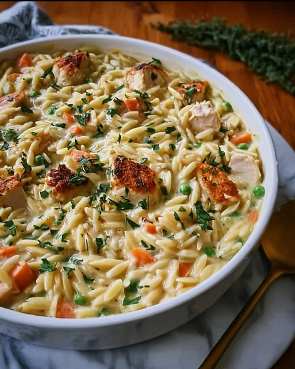 Creamy Chicken Pot Pie Orzo