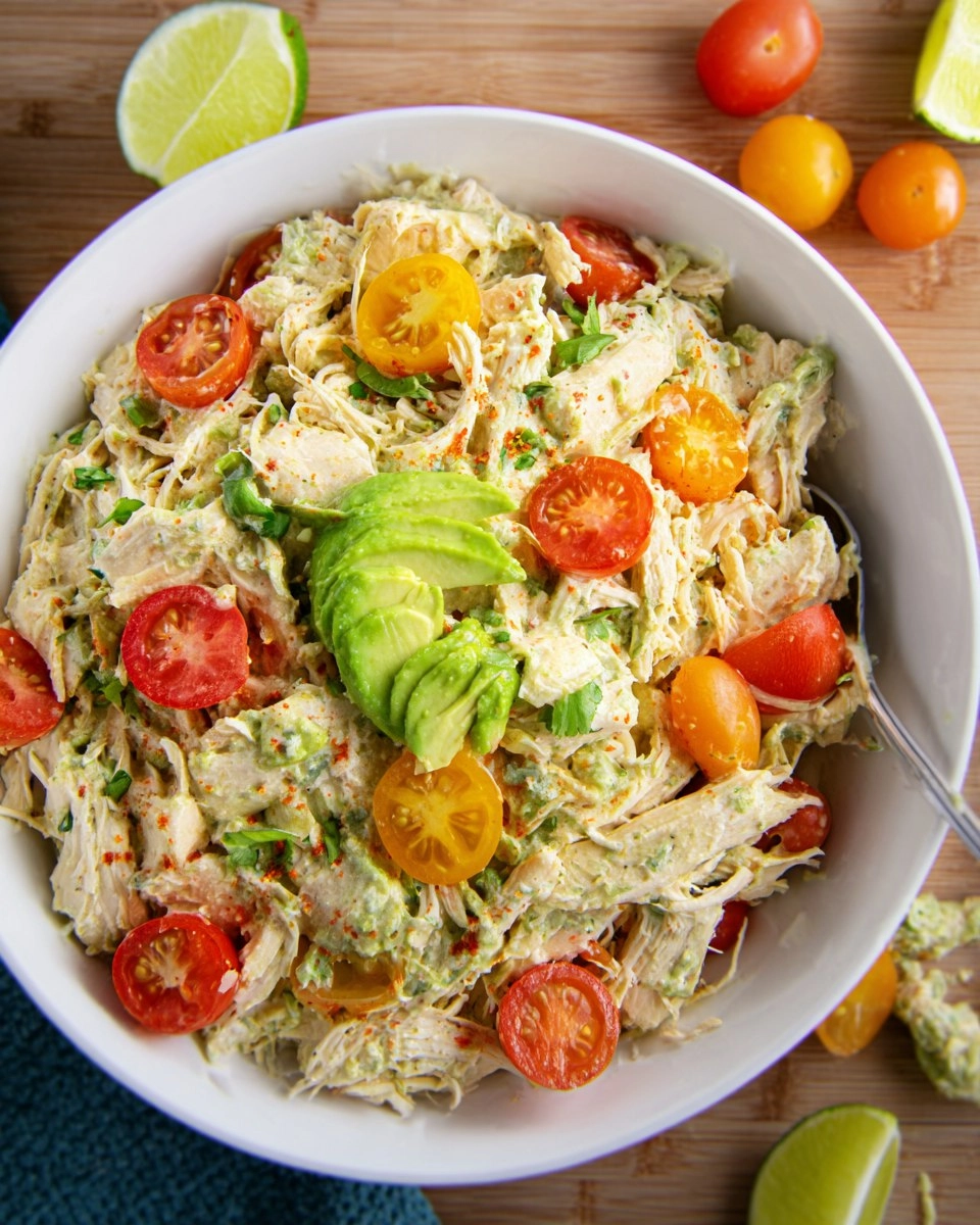 Creamy Chicken and Avocado Salad with Lime Yogurt Dressing