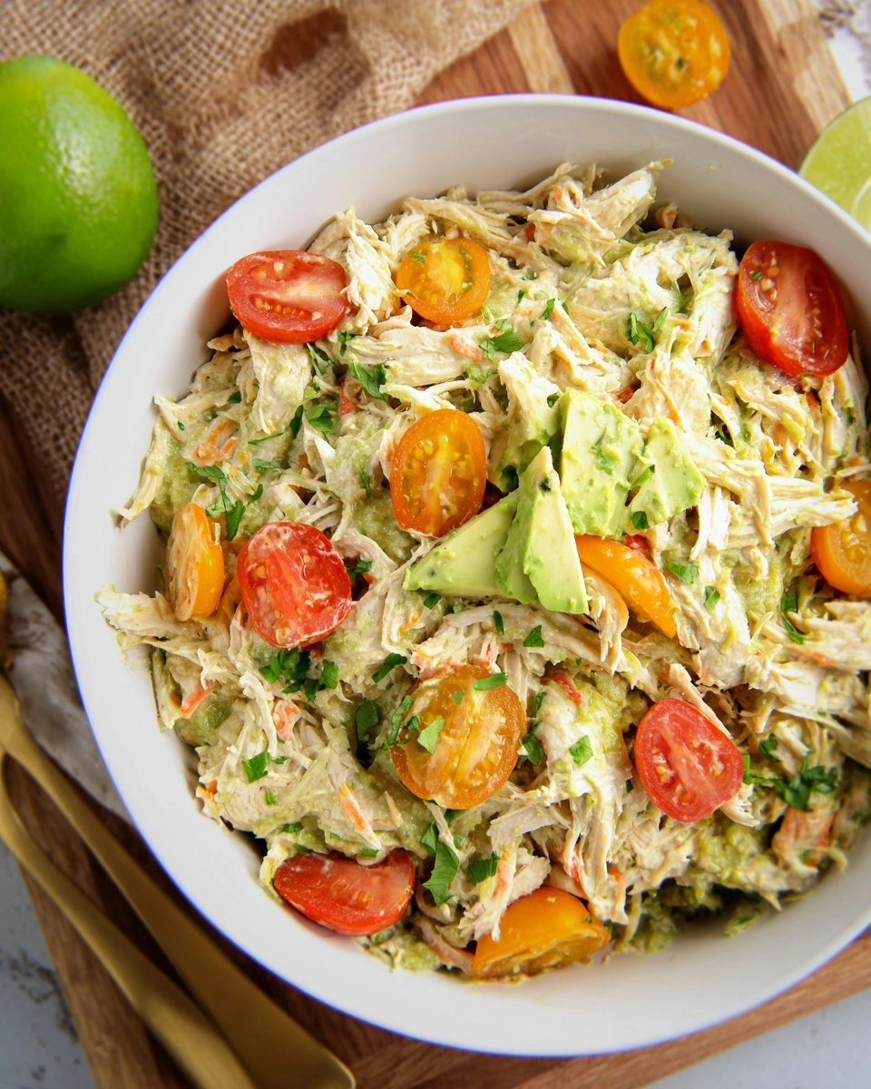 Creamy Chicken and Avocado Salad with Lime Yogurt Dressing