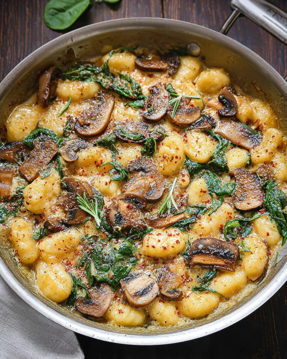 Creamy Spinach and Mushroom Gnocchi