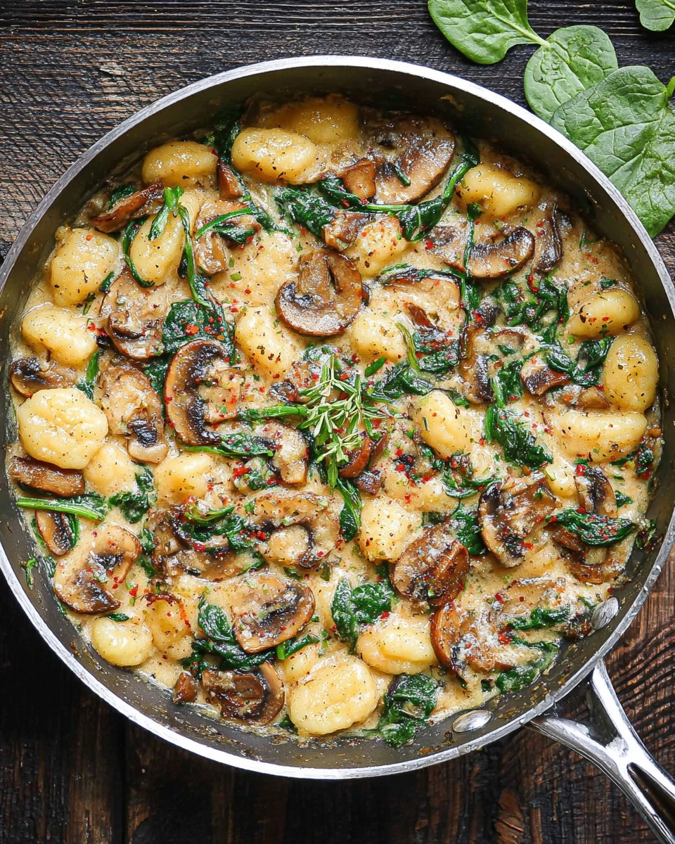 Creamy Spinach and Mushroom Gnocchi