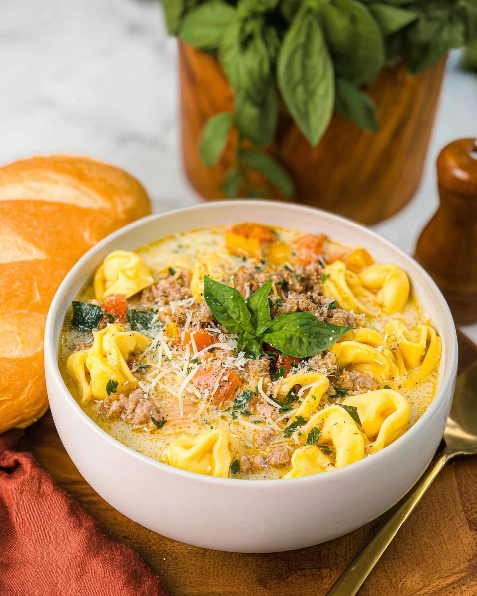 Crockpot Sausage Tortellini Soup