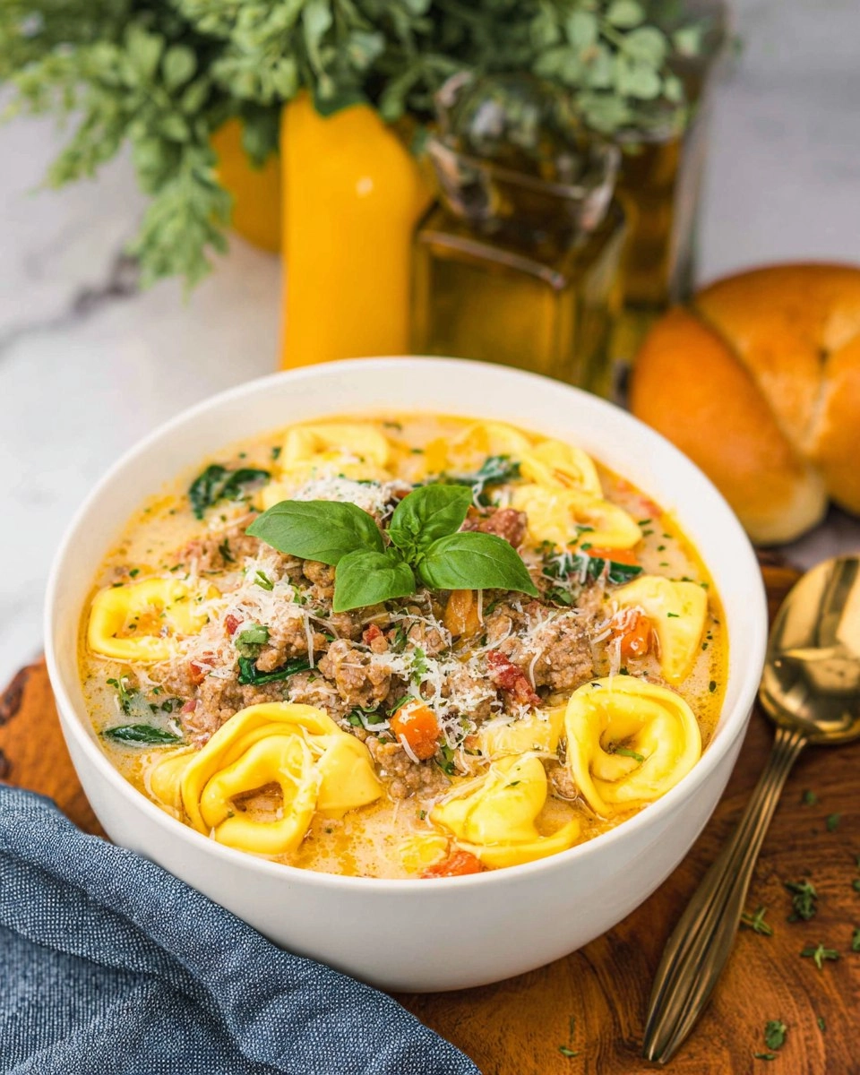 Crockpot Sausage Tortellini Soup
