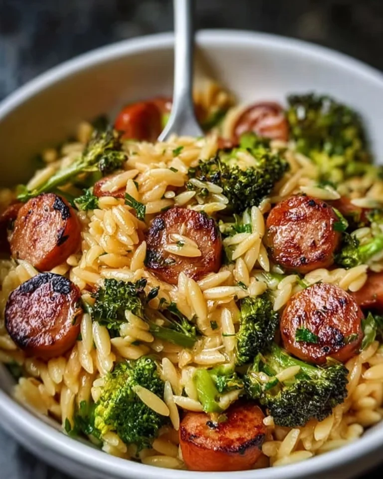 Delicious-Recipe-Chicken-Sausage-and-Broccoli-Orzo-Recipe
