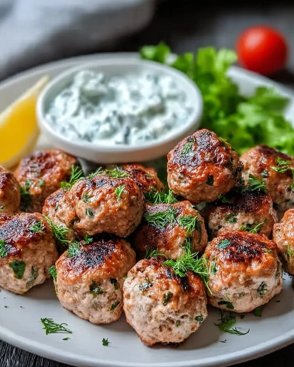 Easy Greek Turkey Meatballs with Tzatziki