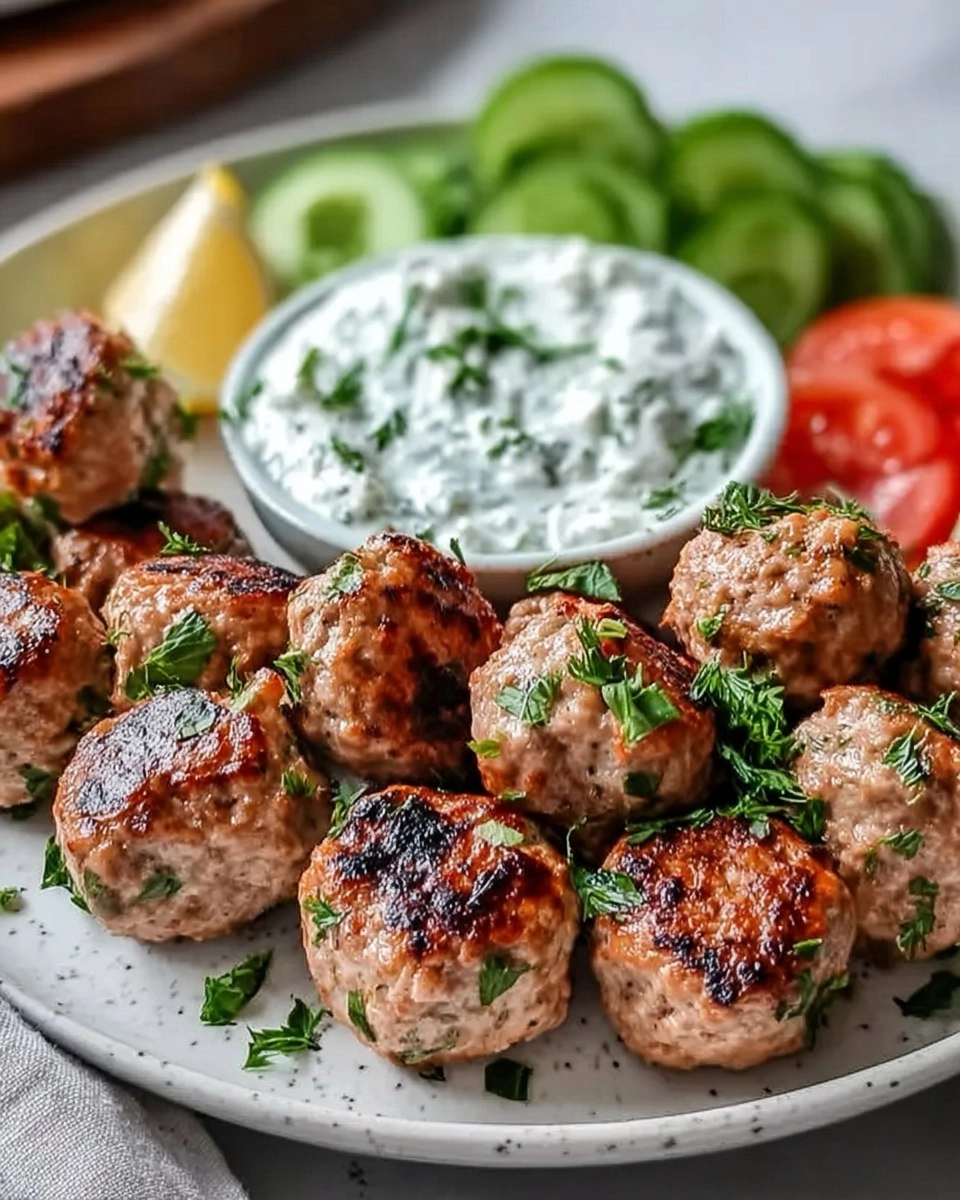 Easy Greek Turkey Meatballs with Tzatziki