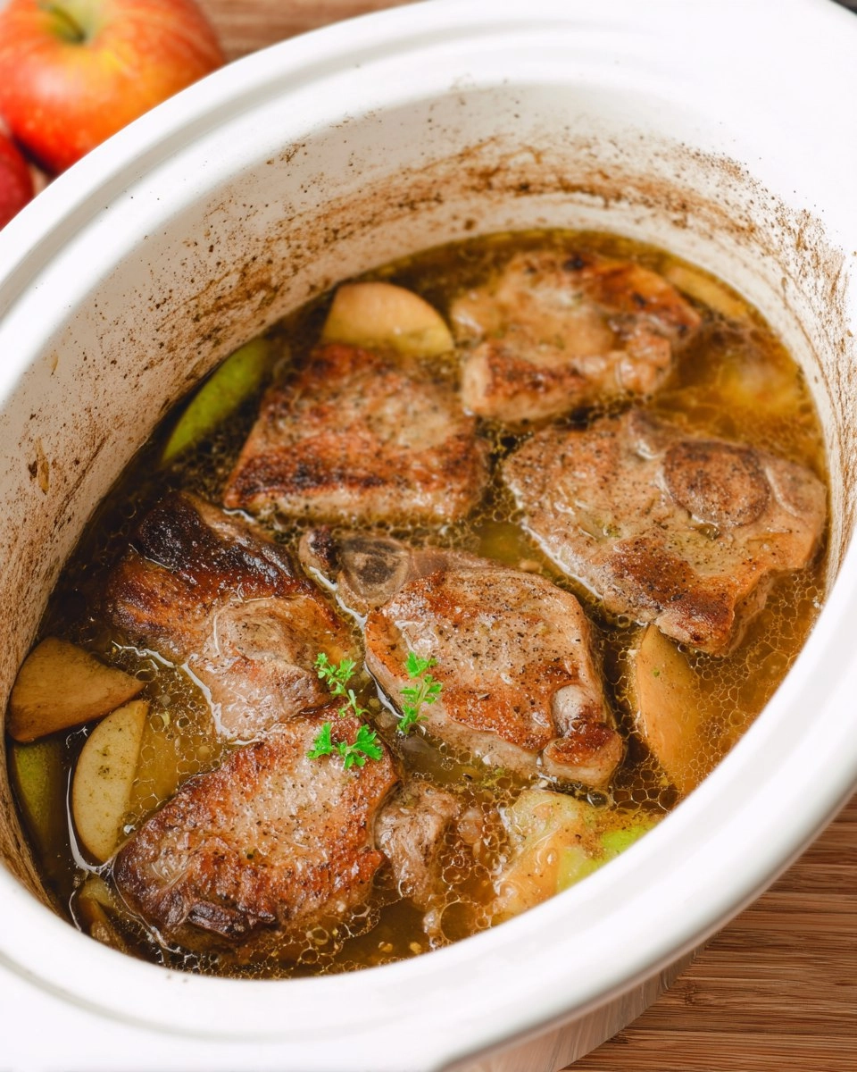 Fall-Apart Tender Crockpot Apple Pork Chops