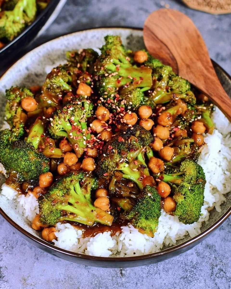 Garlic Broccoli Stir Fry with Chickpeas