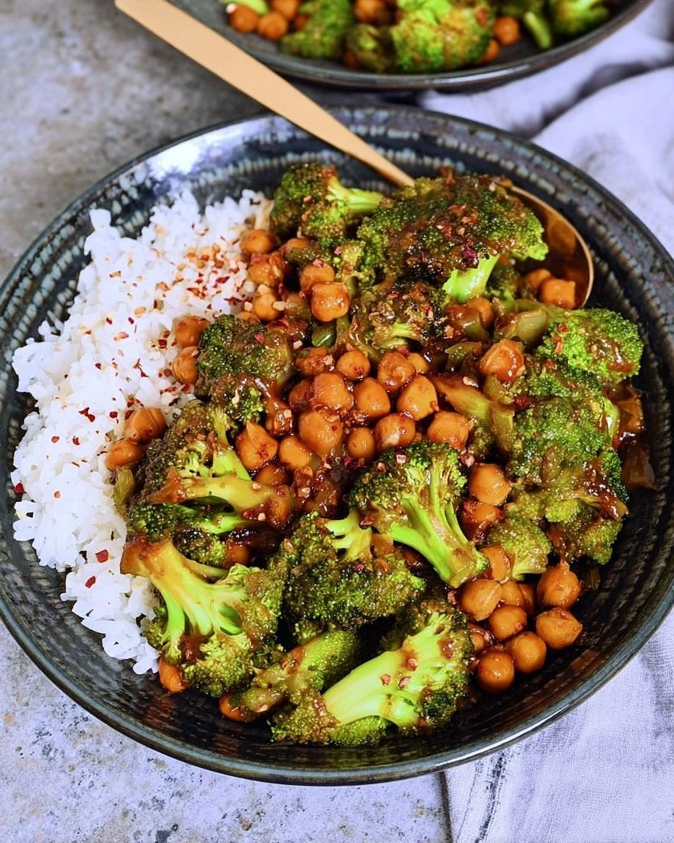 Garlic Broccoli Stir Fry with Chickpeas