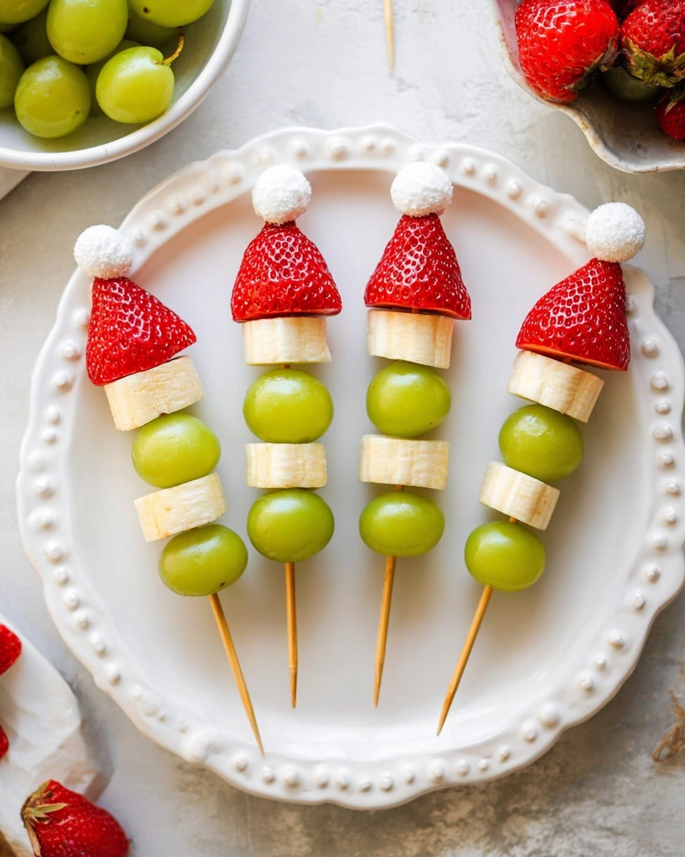 Grinch Fruit Kabobs