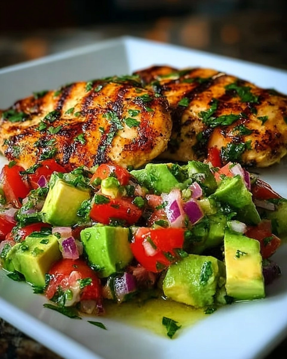 Healthy Cilantro Lime Chicken with Avocado Salsa
