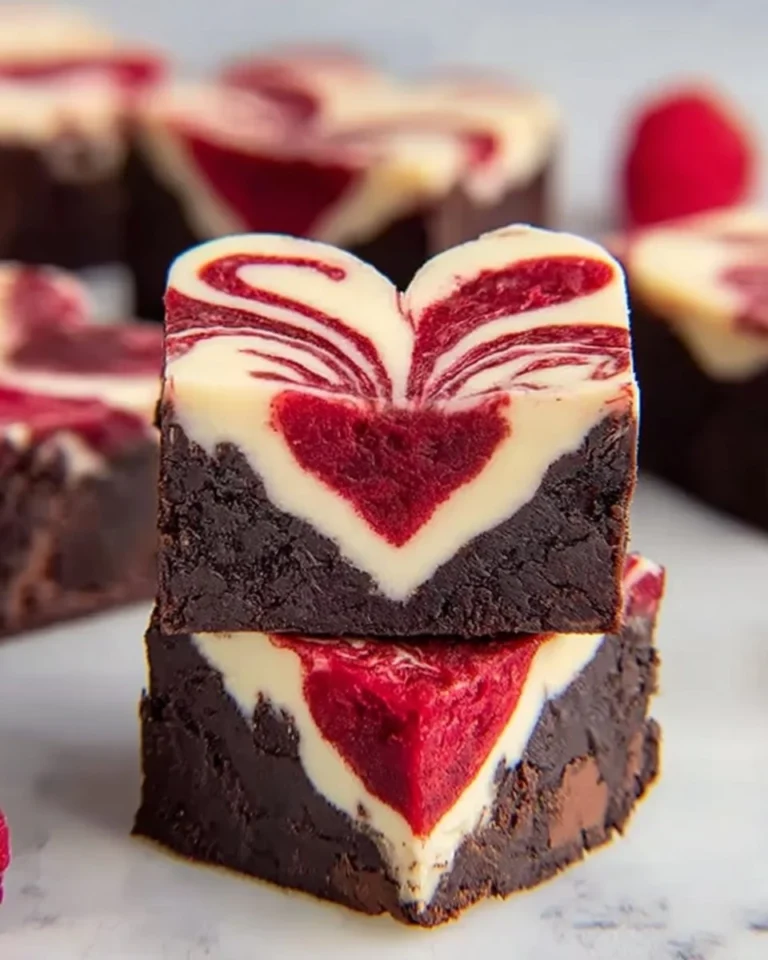 Heart-Shaped-Brownies-with-Raspberry-Swirl-and-Cheesecake-Topping-Recipe