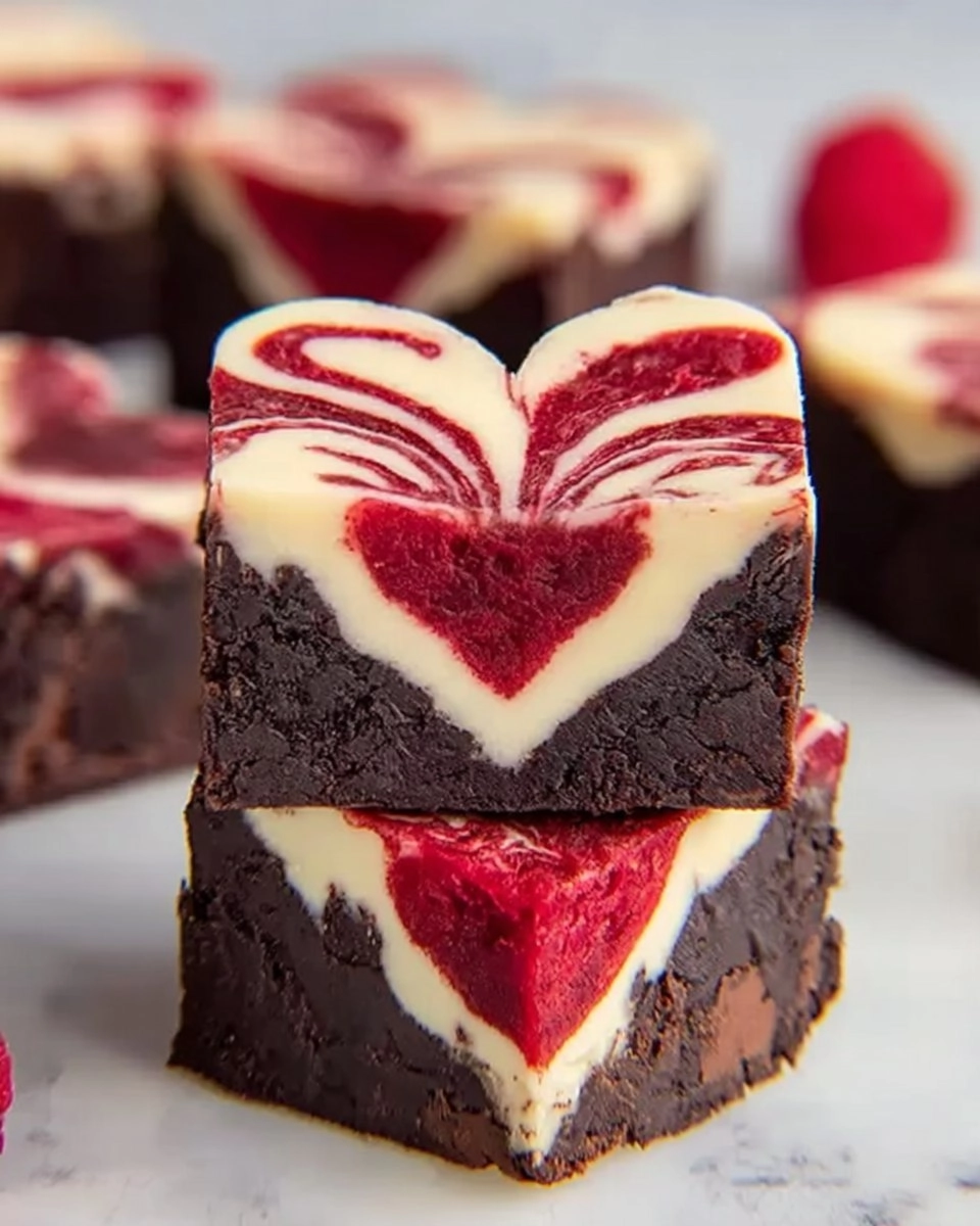 Heart-Shaped-Brownies-with-Raspberry-Swirl-and-Cheesecake-Topping-Recipe