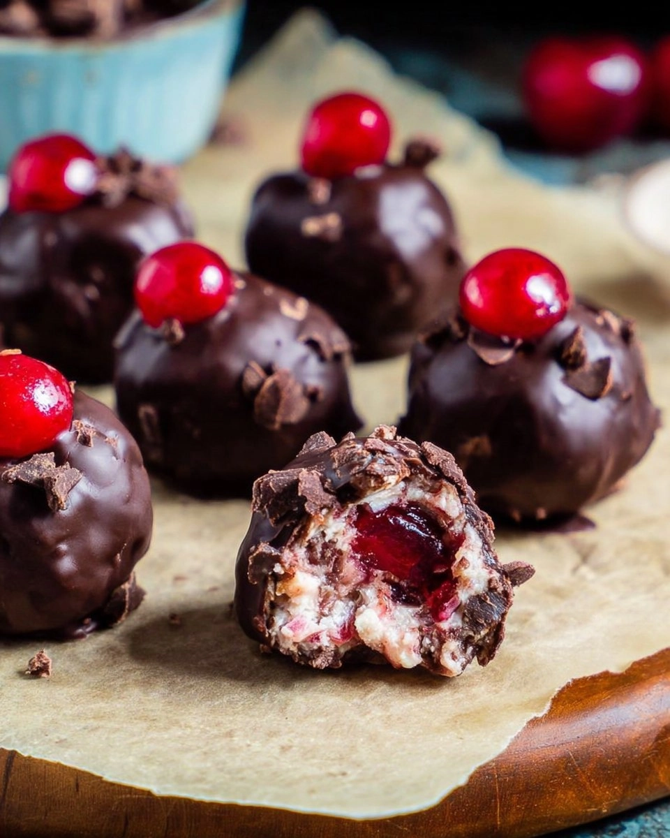 No-Bake Chocolate Cherry Bourbon Balls