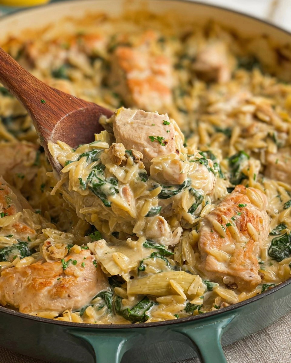 One-Pan-Spinach-Artichoke-Chicken-Orzo-Recipe