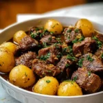 Slow Cooker Garlic Butter Beef Bites & Potatoes 124 Slow-Cooker-Garlic-Butter-Beef-Bites-Potatoes-Recipe