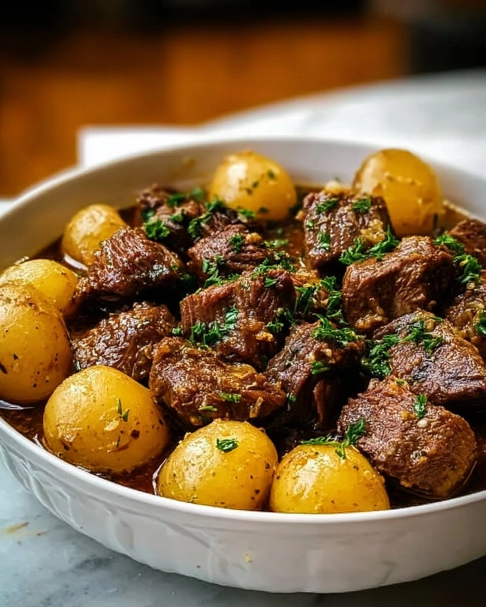 Slow Cooker Garlic Butter Beef Bites & Potatoes 121 Slow Cooker Garlic Butter Beef Bites & Potatoes