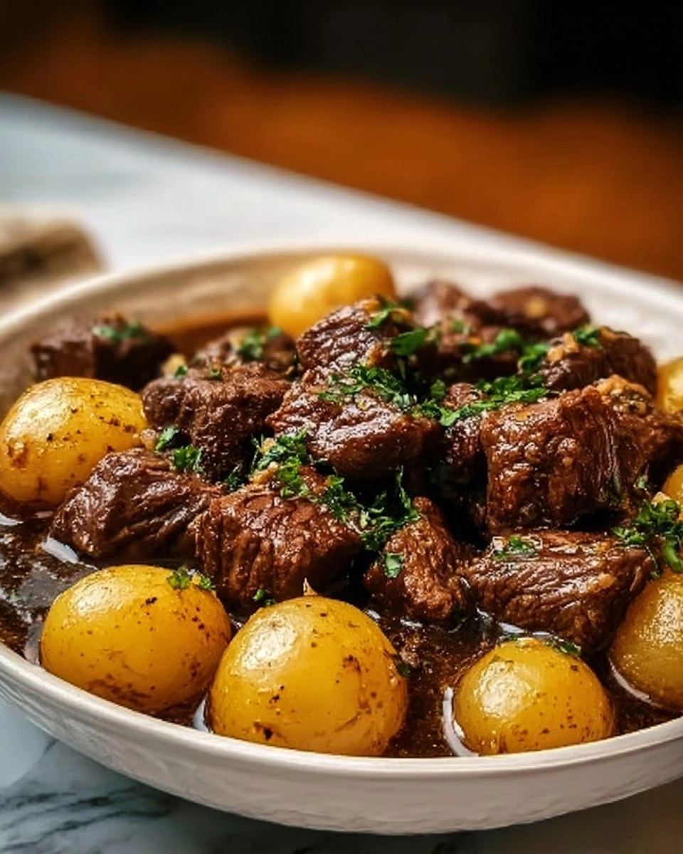 Slow Cooker Garlic Butter Beef Bites & Potatoes 123 Slow Cooker Garlic Butter Beef Bites & Potatoes