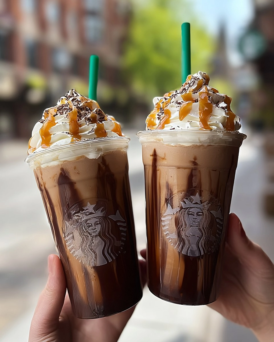 Starbucks-style Salted Caramel Mocha Frappuccinos