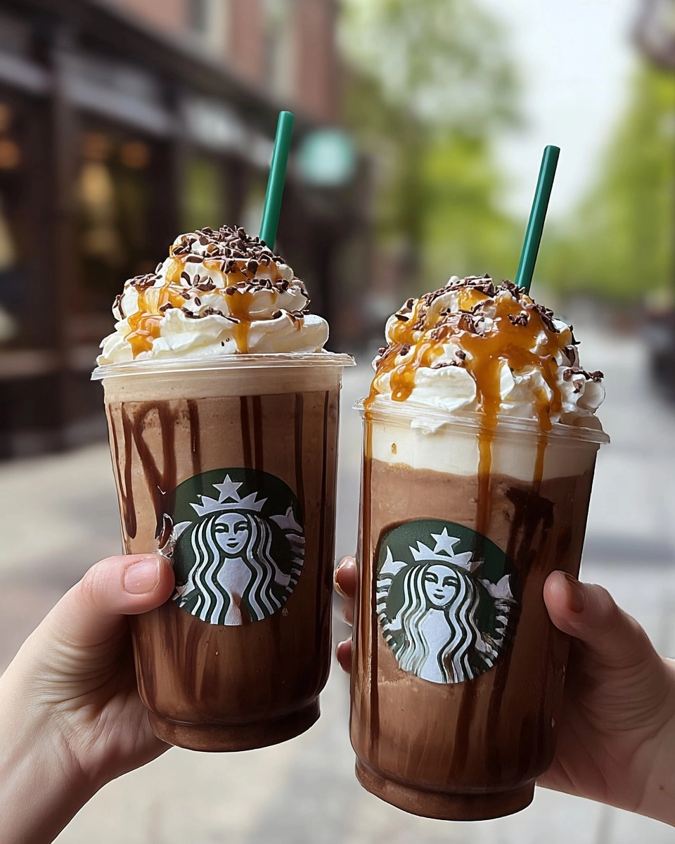 Starbucks-style Salted Caramel Mocha Frappuccinos