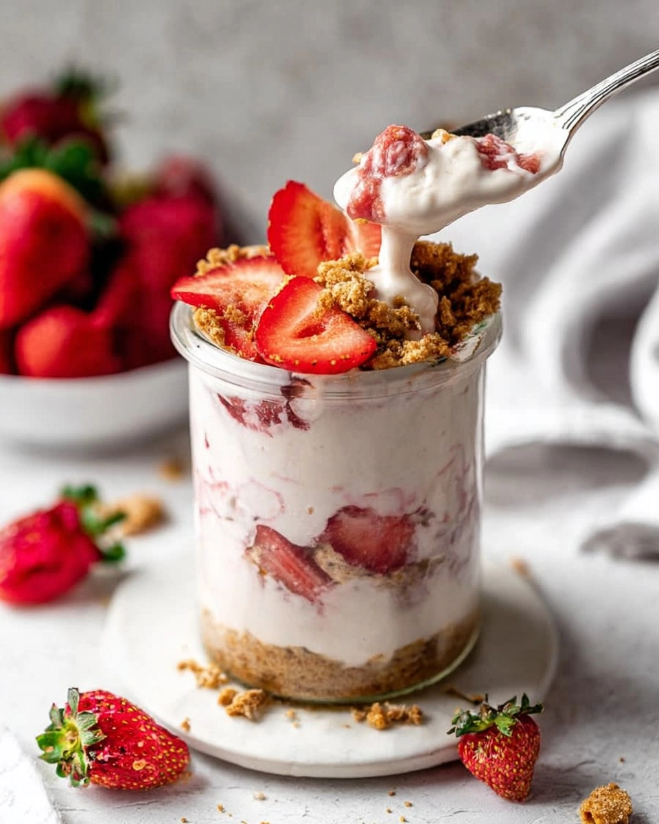 Valentine Strawberry Cheesecake Overnight Oats