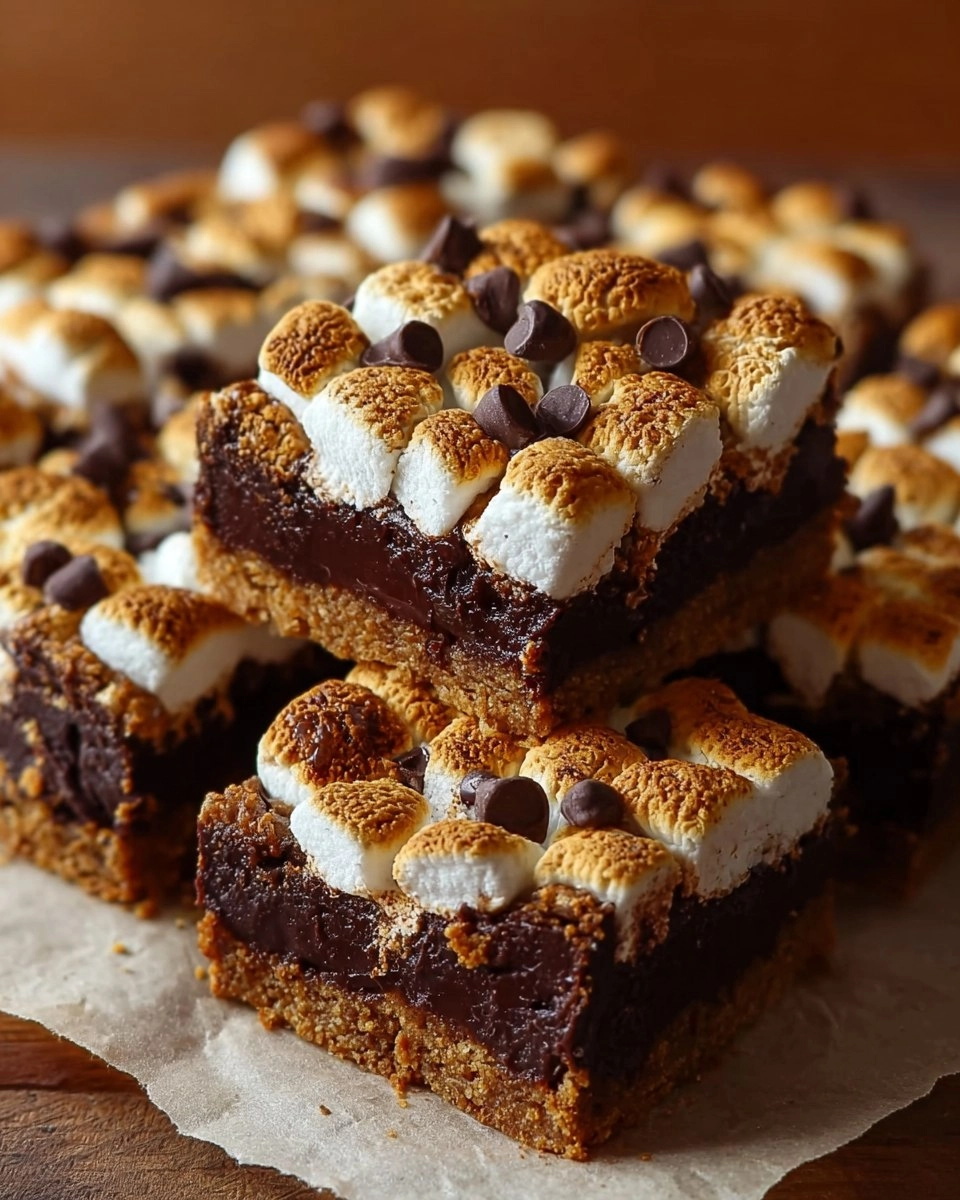 ValentineSmores Gingerbread Cookie Bars