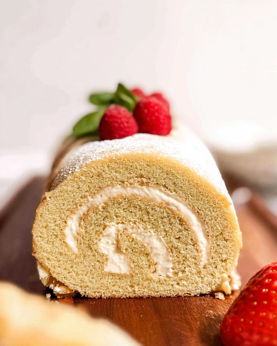 Vanilla Swiss Roll Cake