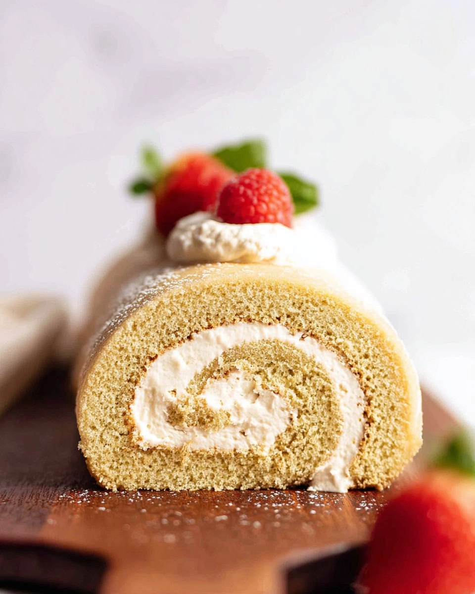 Vanilla Swiss Roll Cake