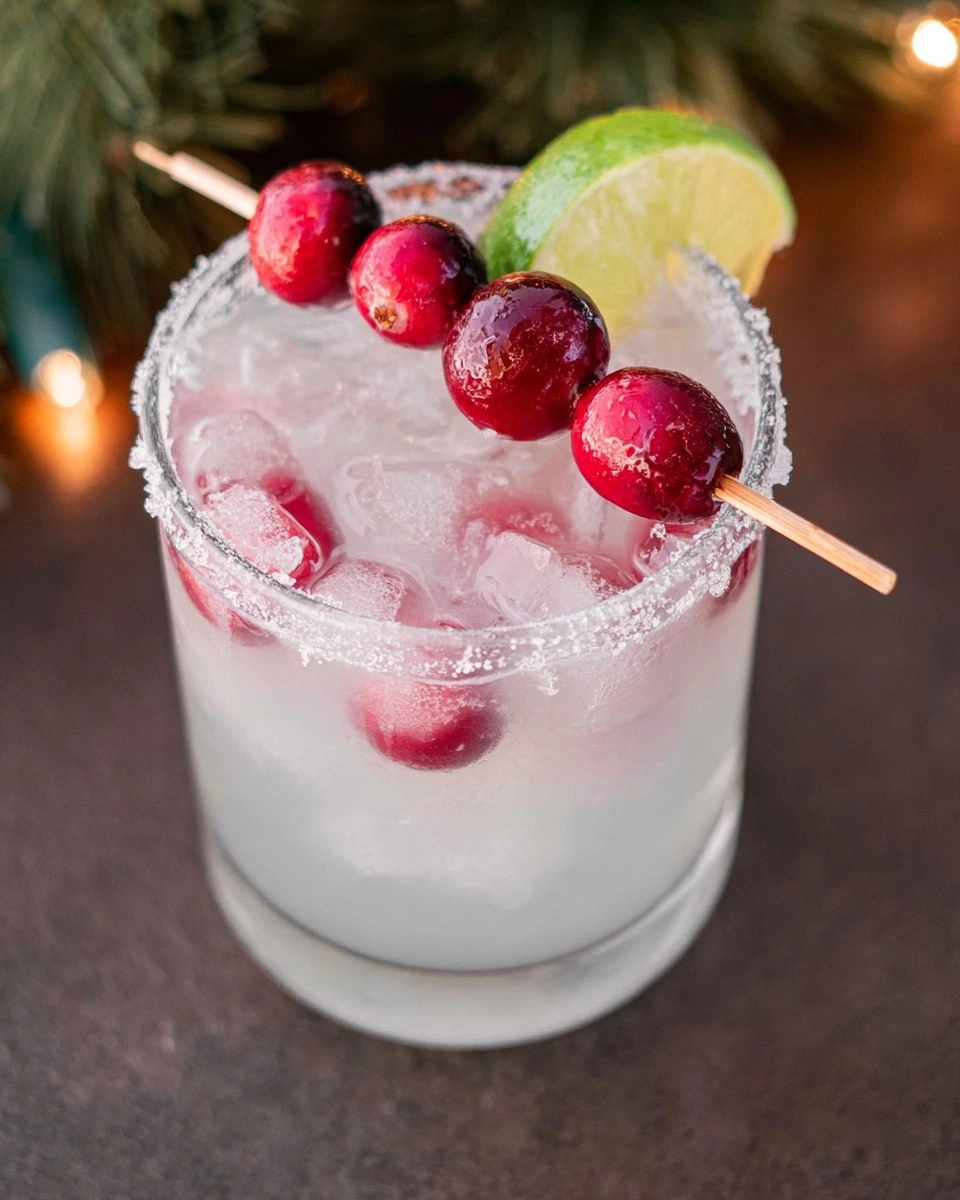 White Christmas Cranberry Margaritas