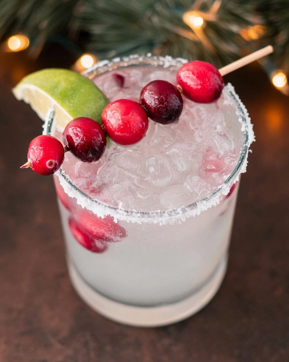 White Christmas Cranberry Margaritas