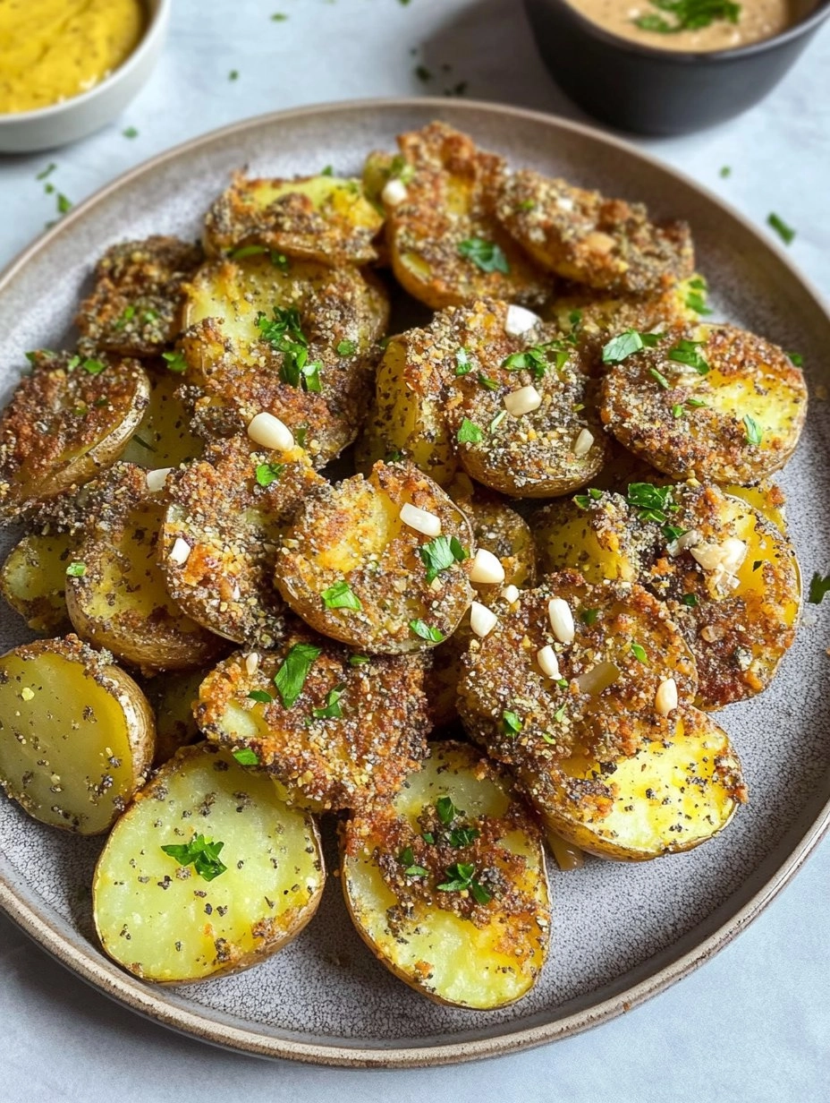 Crispy Smashed Potatoes with Garlic & Za'atar 112 Crispy Smashed Potatoes with Garlic & Za'atar