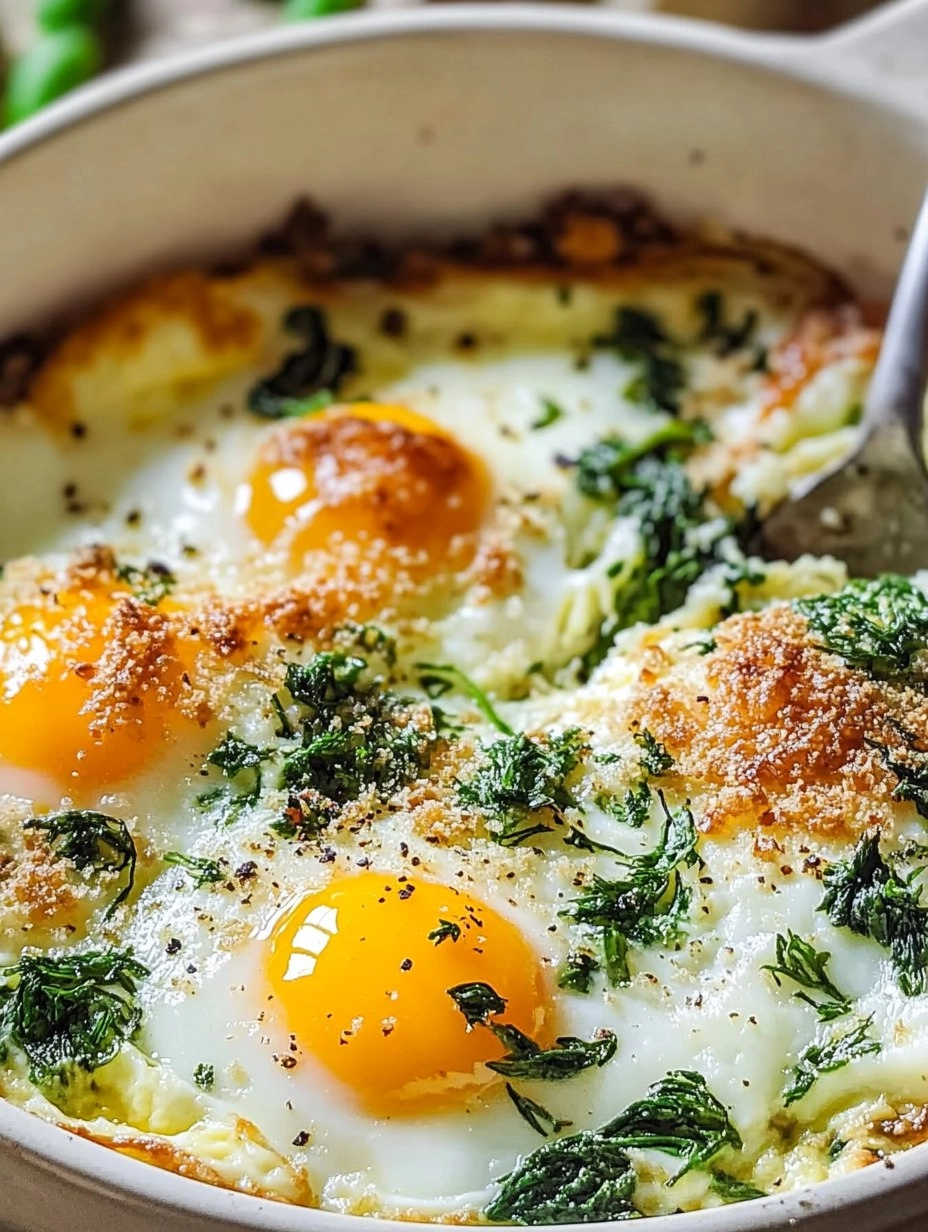 Easy Baked Eggs Florentine 
