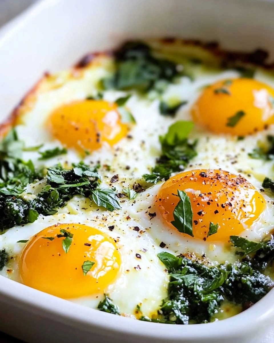 Easy Baked Eggs Florentine 