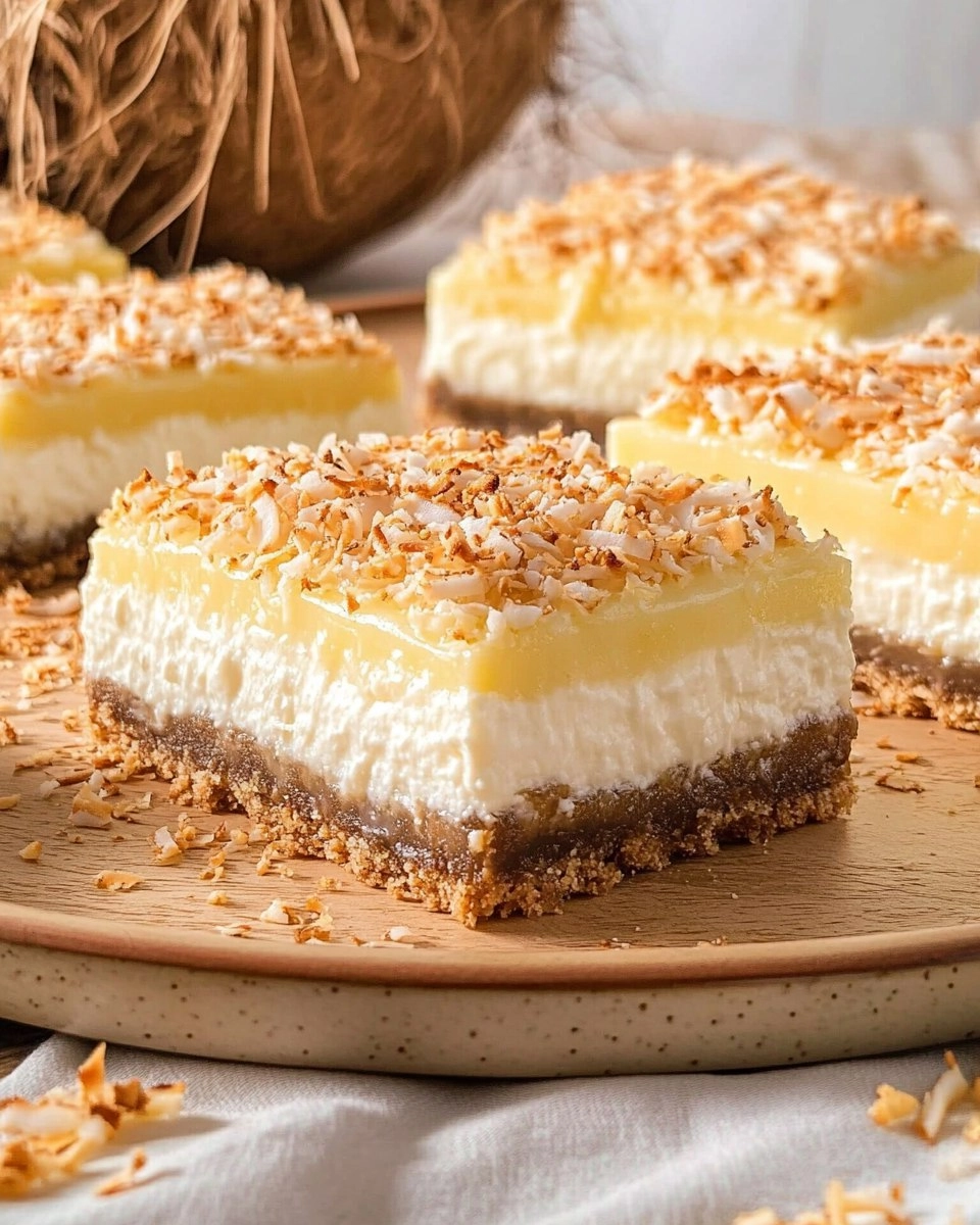 Easy Coconut Cream Cheesecake Bars for Tropical Dessert Lovers