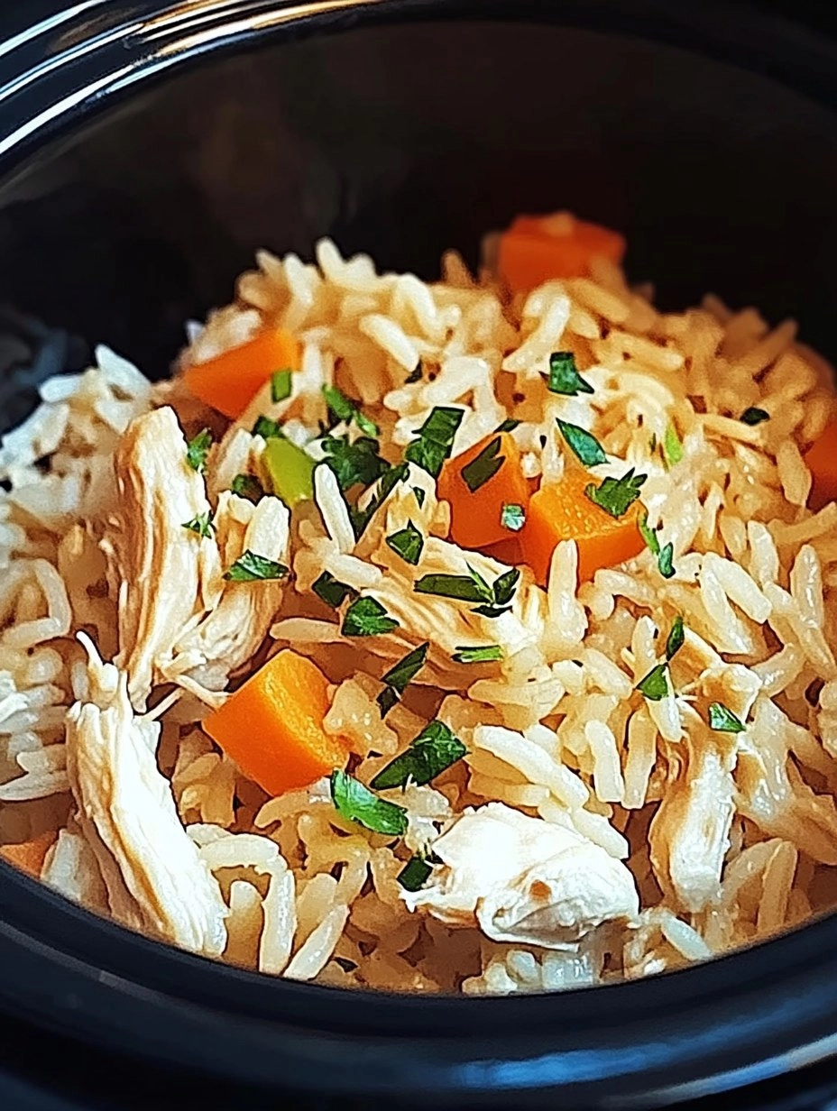Easy Healthy Crockpot Chicken Rice
