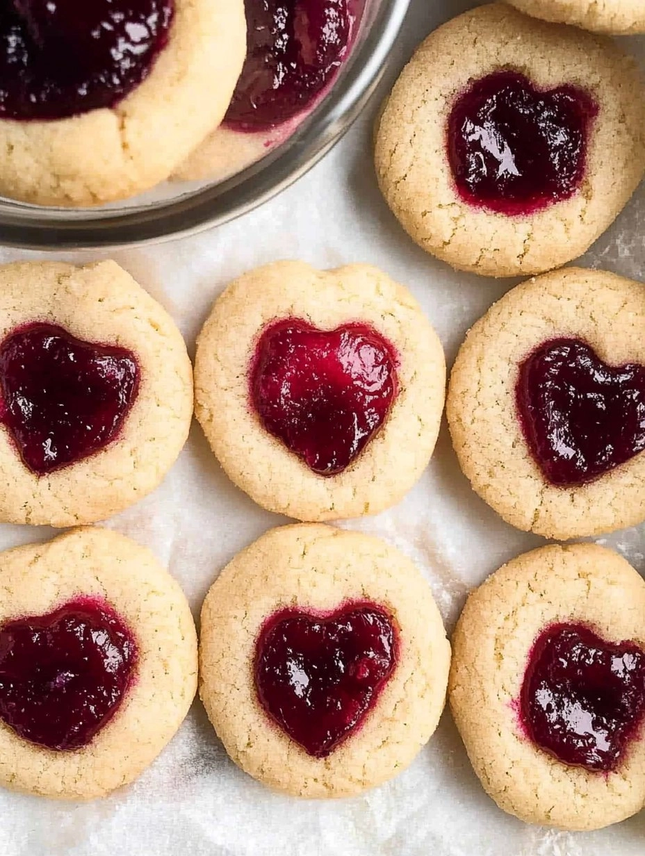 Easy Jam Thumbprint Cookies with a Heart-Shaped Twist