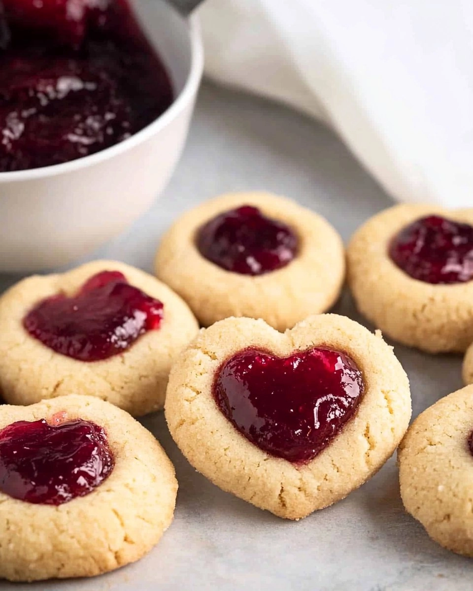 Easy Jam Thumbprint Cookies with a Heart-Shaped Twist